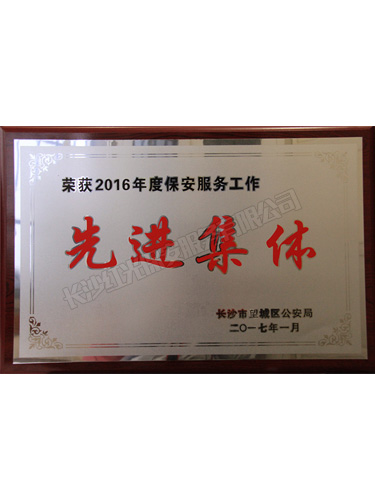 2016年望城區(qū)公安局保安服務(wù)工作先進集體